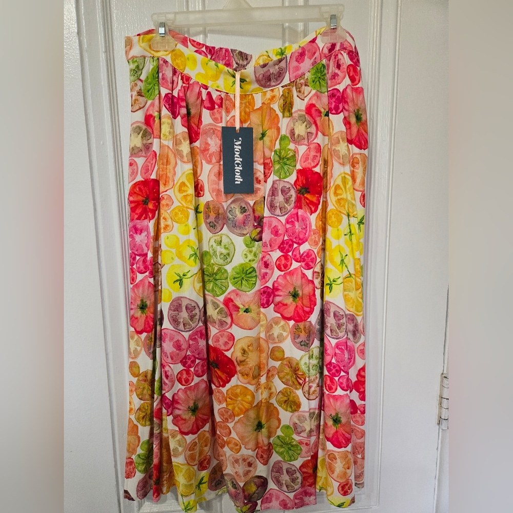 Modcloth Colorful Fruit Print Skirt